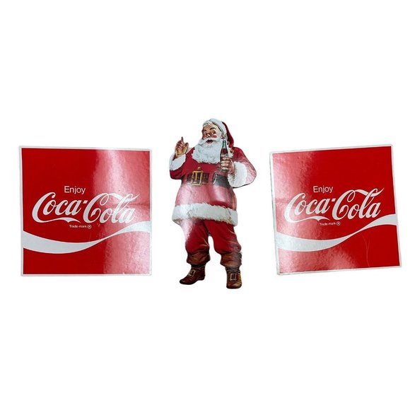 Original Vintage American Christmas Poster Coca Cola Santa Claus 1950s 60s Japan - Picture 1 of 10